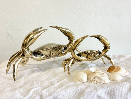 Brass Crab - vintage gold large