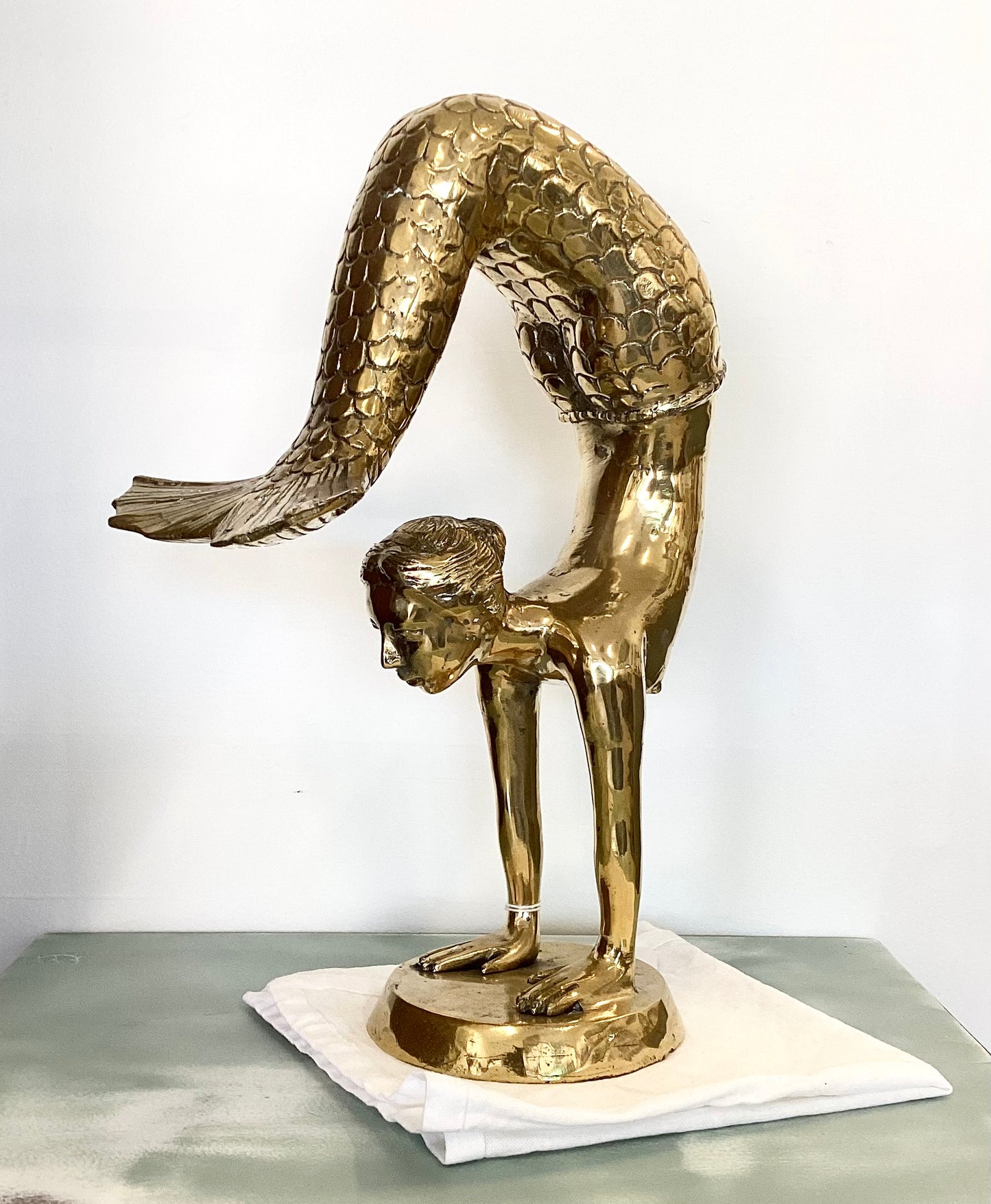 Handstand Mermaid - vintage gold