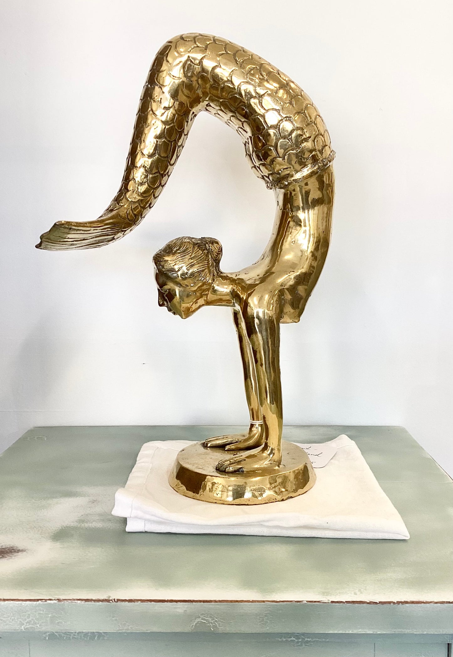 Handstand Mermaid - vintage gold
