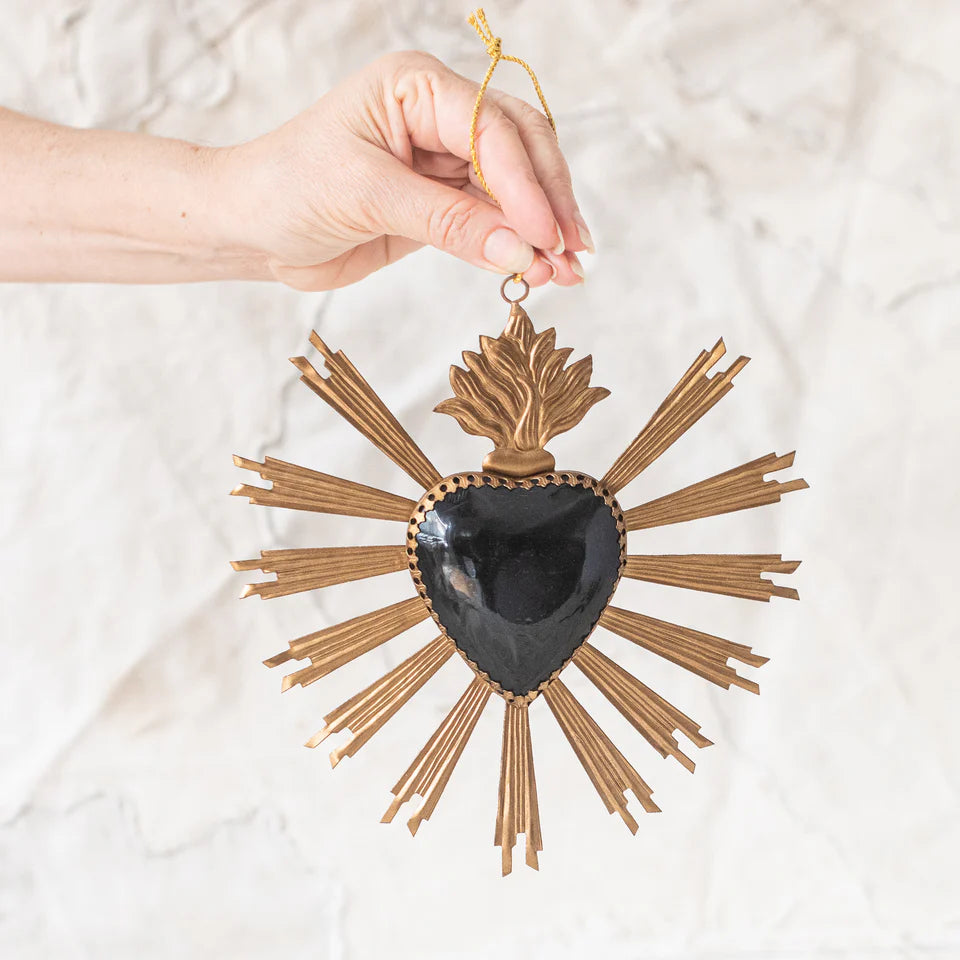 NEW! Sunrise Black Heart Ornament