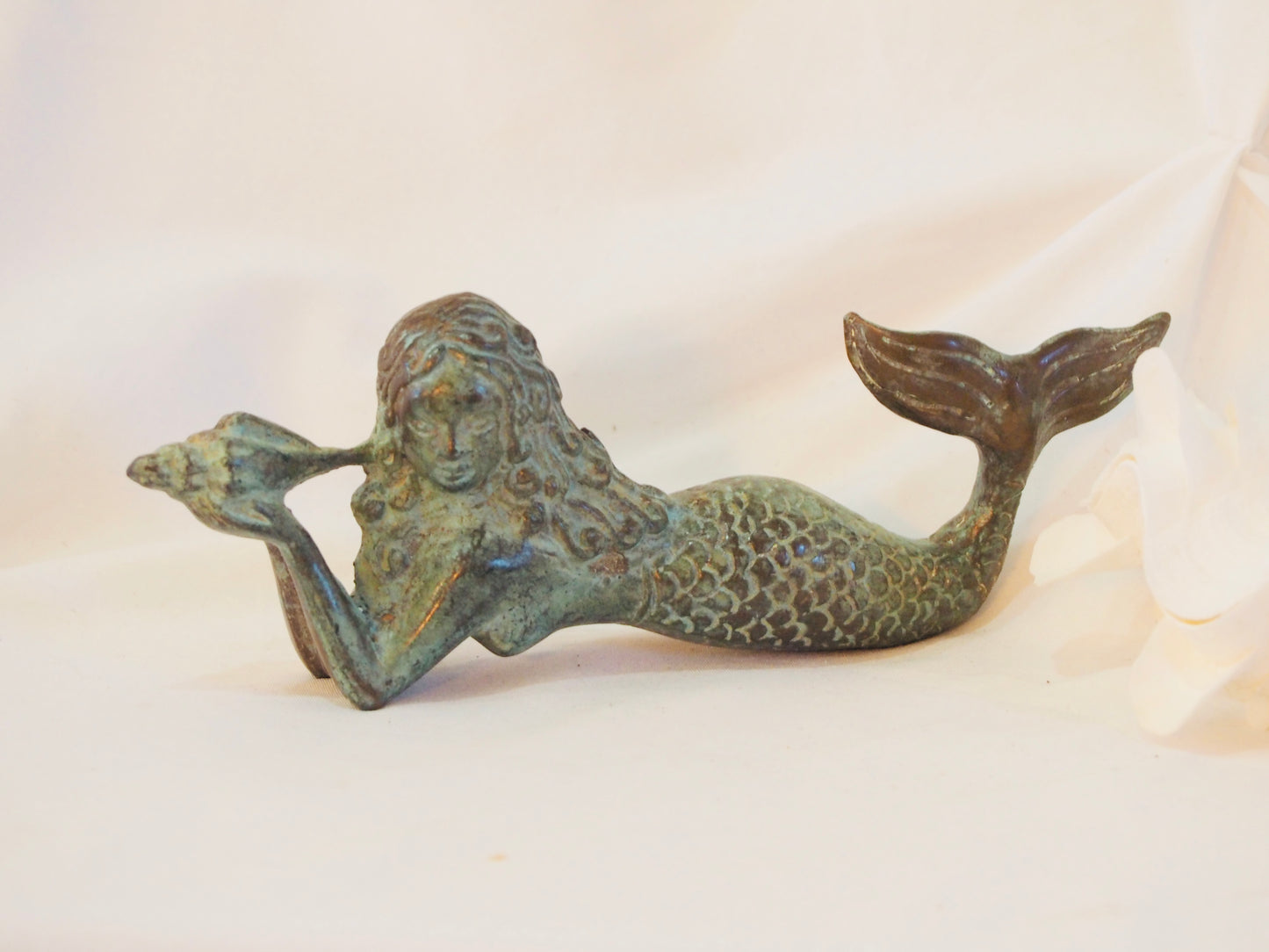 Mermaid - lying small patina