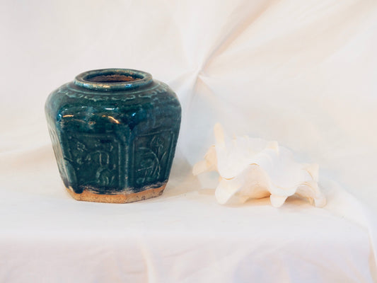 Old Chinese Ginger Jar - green
