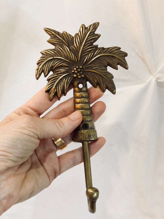 Palm Tree Hook - dark brass