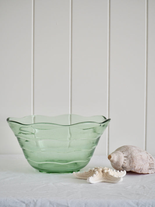 Vintage Green Glass Bowl