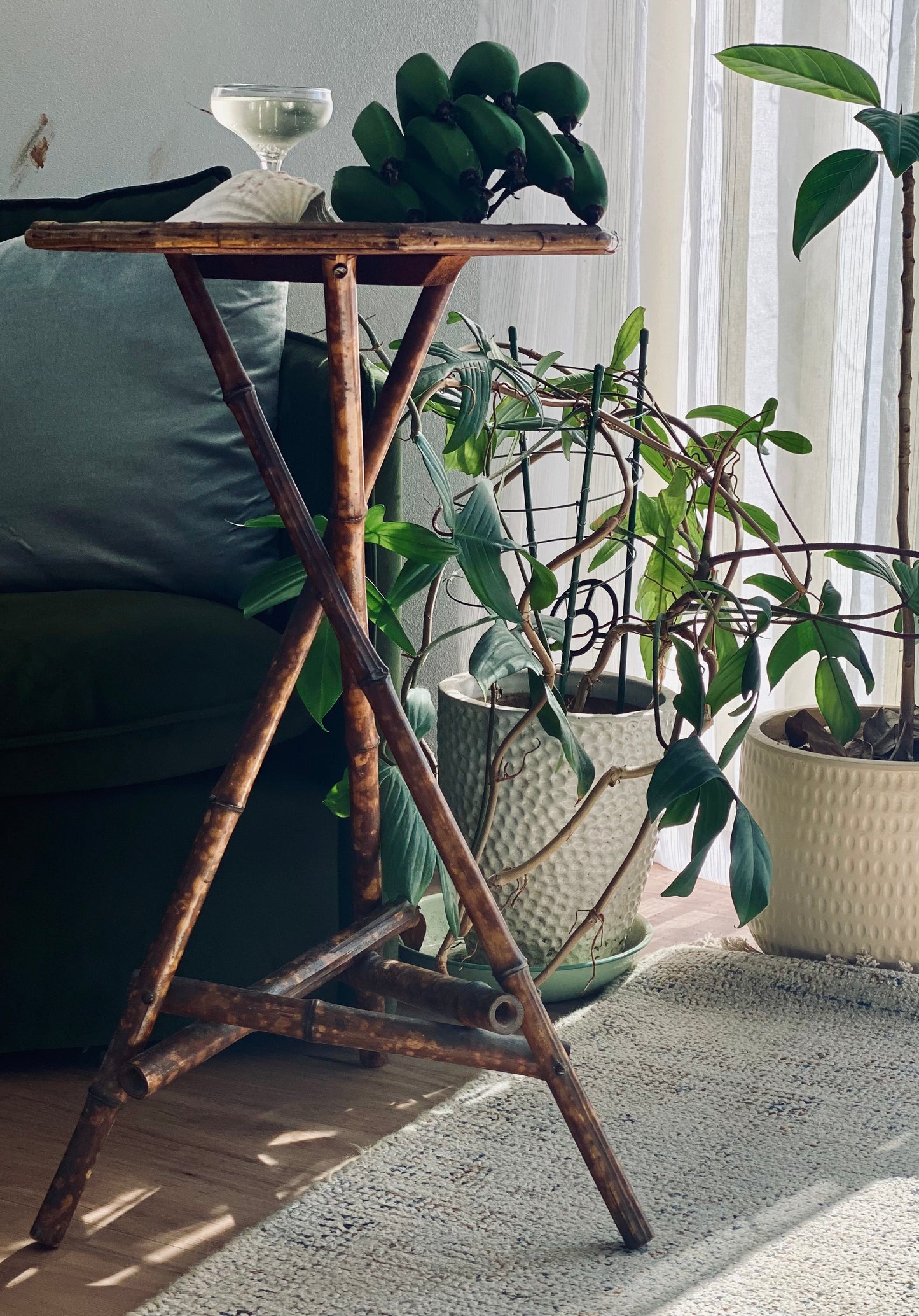 Antique Tiger Cane Table