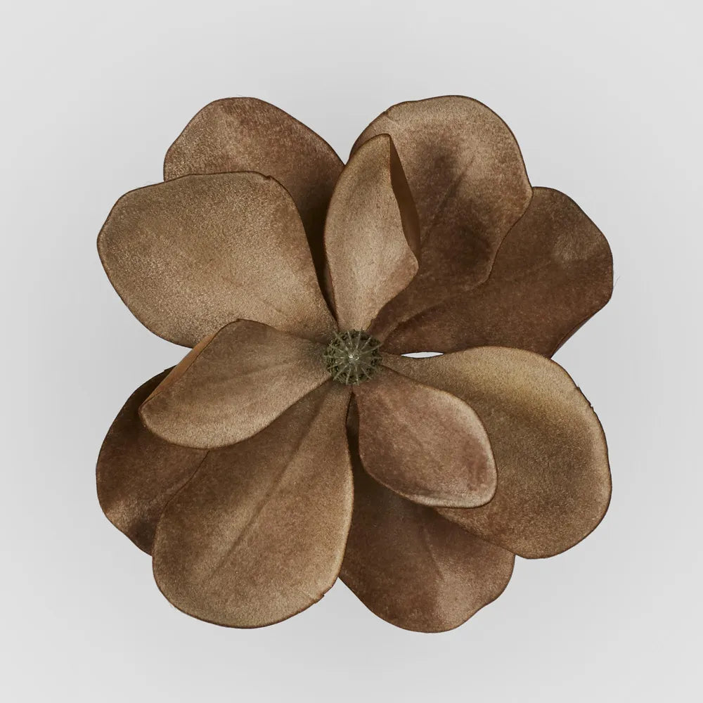 NEW! Velvet Brown Magnolia Flower - clip on