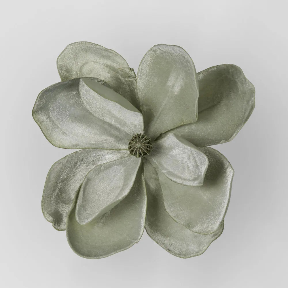 NEW! Velvet Green Magnolia Flower - clip on