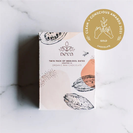 Deva GOLD MEDAL WINNER - Twin pack organic medjool date chocolate