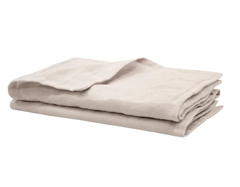 NEW! French Flax Linen Napkin Set 2 - Pebble